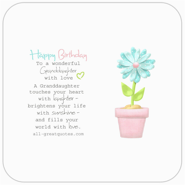 Granddaughter 1st Birthday Card Verses Happy Birthday Granddaughter Poems Verses Wishes