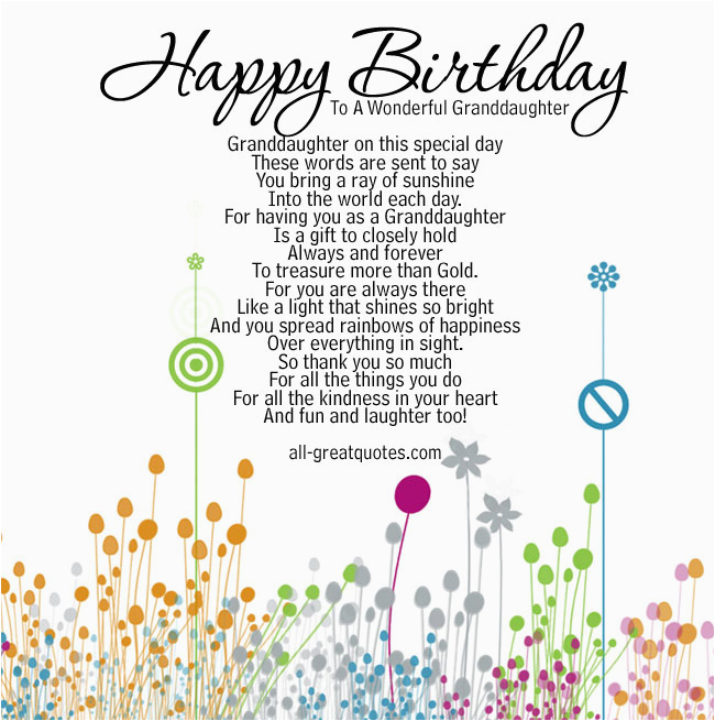 Granddaughter Birthday Card Sayings Happy Birthday Granddaughter Quotes Quotesgram