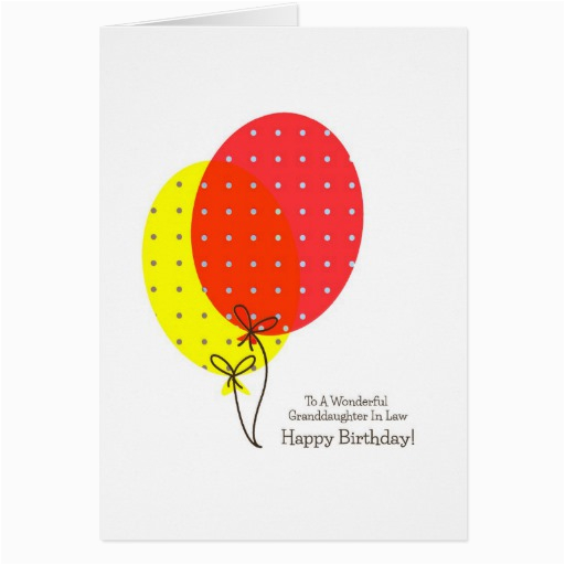 Granddaughter In Law Birthday Card Granddaughter In Law Birthday Cards Balloons Zazzle