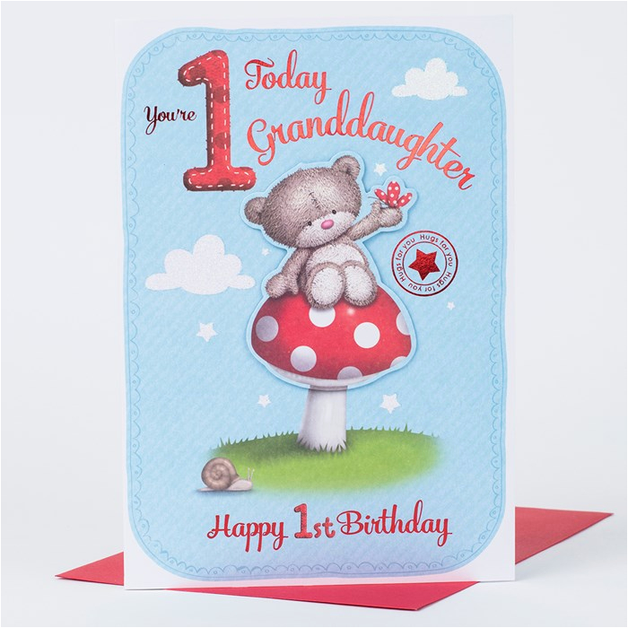 Granddaughters 1st Birthday Card Hugs 1st Birthday Card Granddaughter Only 1 49