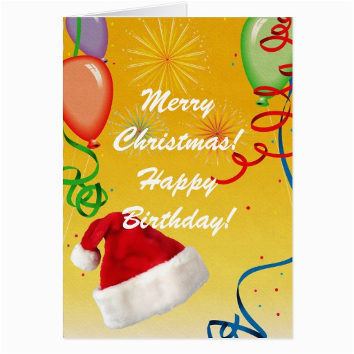 Happy Birthday and Merry Christmas Card Merry Christmas Happy Birthday Card Zazzle