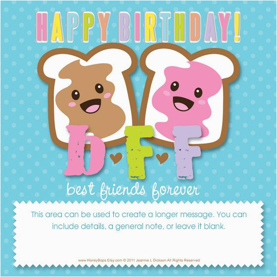 Happy Birthday Cards for Bff Pin by Honeybops Sweet Custom Printables Just for You On