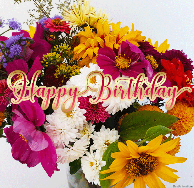 Happy Birthday Flowers Animated Beautiful Flowers Happy Birthday Gif Wishes to Share