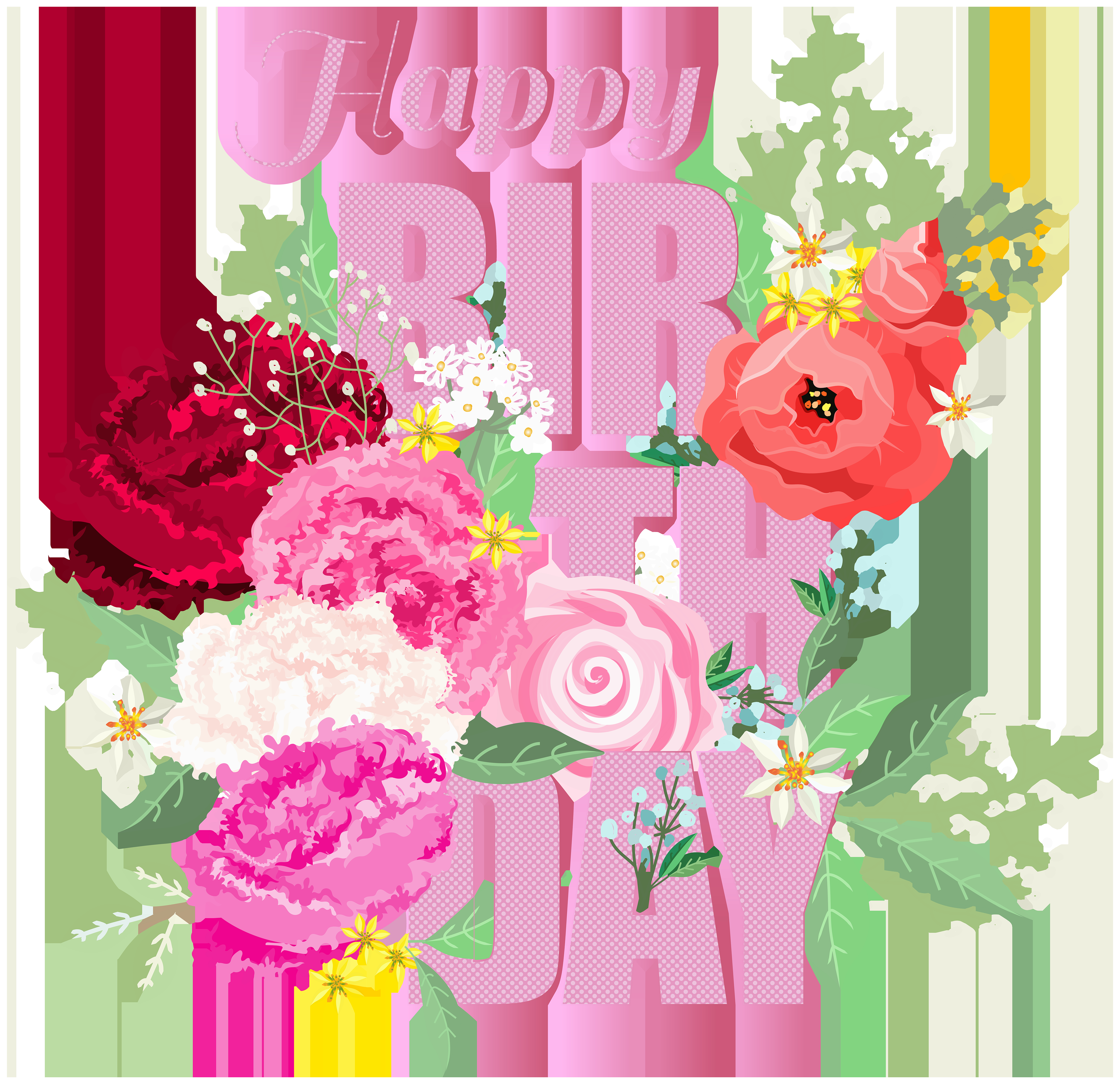 Happy Birthday Flowers Clipart Happy Birthday with Flowers Png Clip Art Gallery