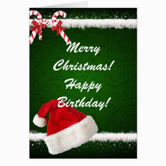 Happy Birthday On Christmas Day Cards Merry Christmas Happy Birthday Card Zazzle Com