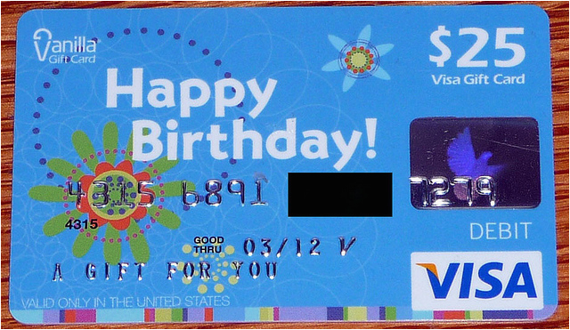 Happy Birthday Visa Gift Card Blue Vanilla Happy Birthday Visa Gift Card Flickr