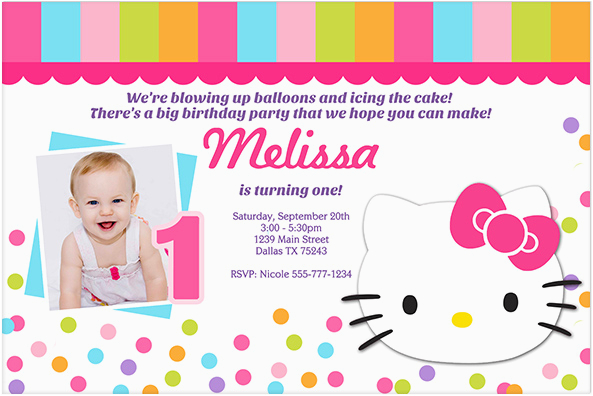 Hello Kitty Photo Birthday Invitations Hello Kitty Birthday Invitation Bagvania Free Printable