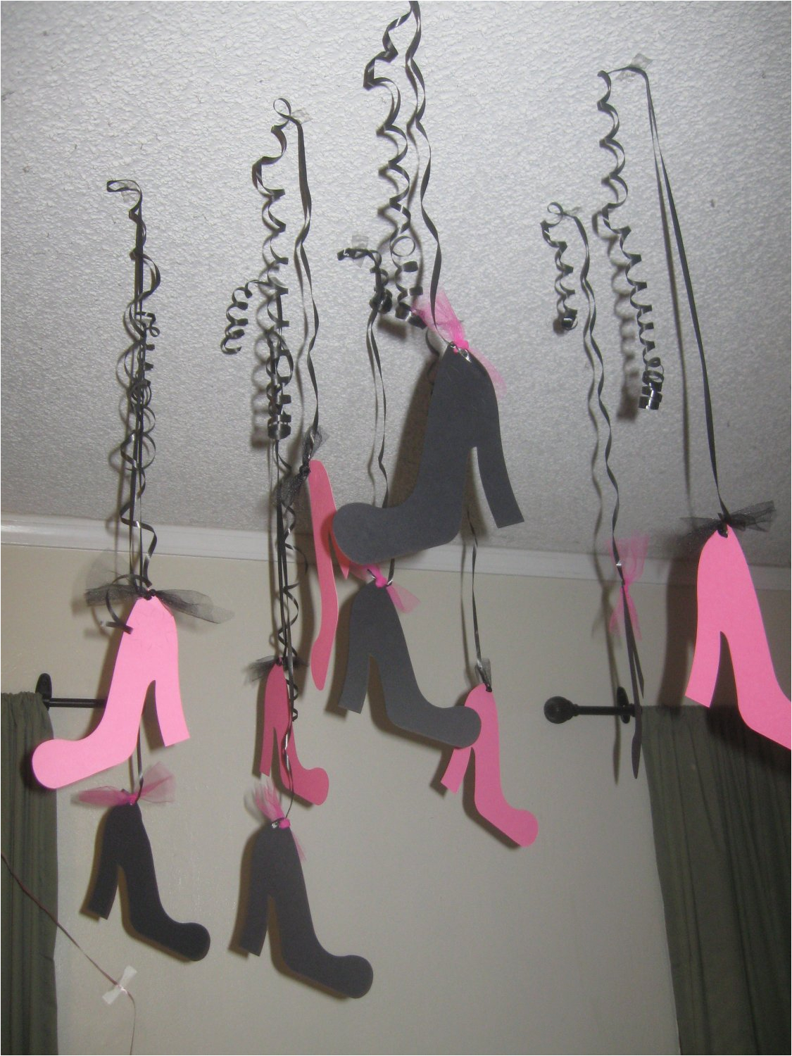 High Heel Birthday Decorations High Heel Hanging Streamers for Bridal Shower Sweet 16 40th