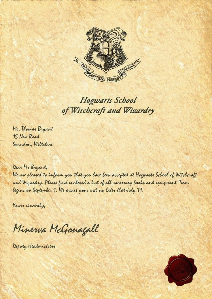 Hogwarts Birthday Invitation Template Harry Potter Invitation Letter