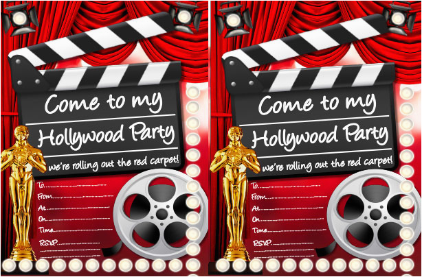 Hollywood themed Birthday Party Invitations Hollywood Party Ideas Goodtoknow