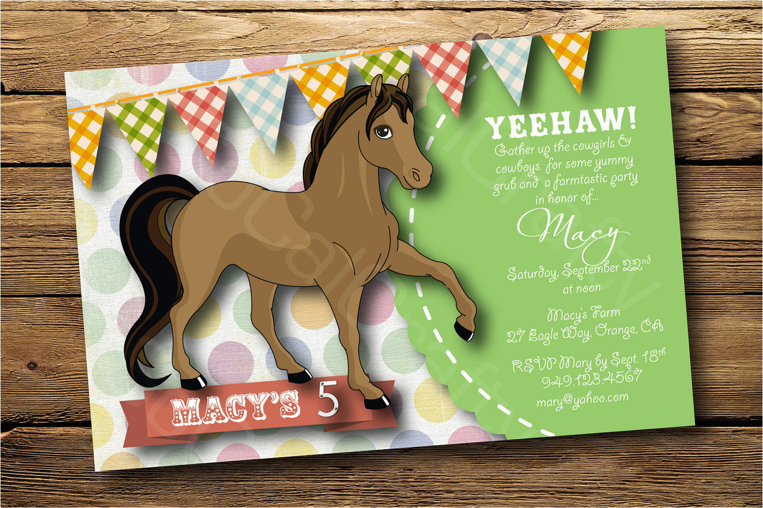Horse Party Invitation Template Free
