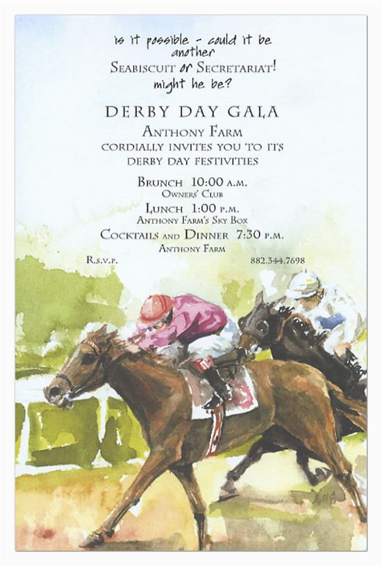 Horse Racing Birthday Invitations 1st and 2nd Horse Race Invitation