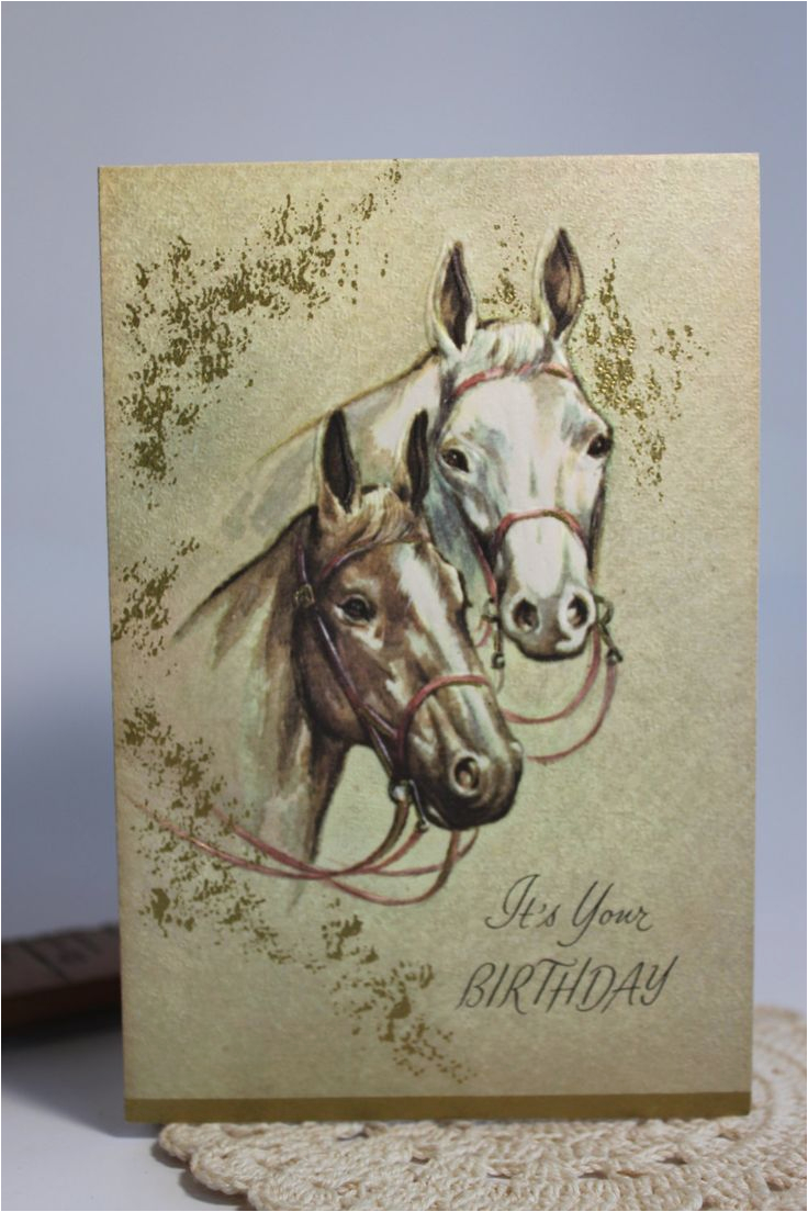 Horse themed Birthday Cards Vintage Horse Birthday Card Equestrian Dressage Horse