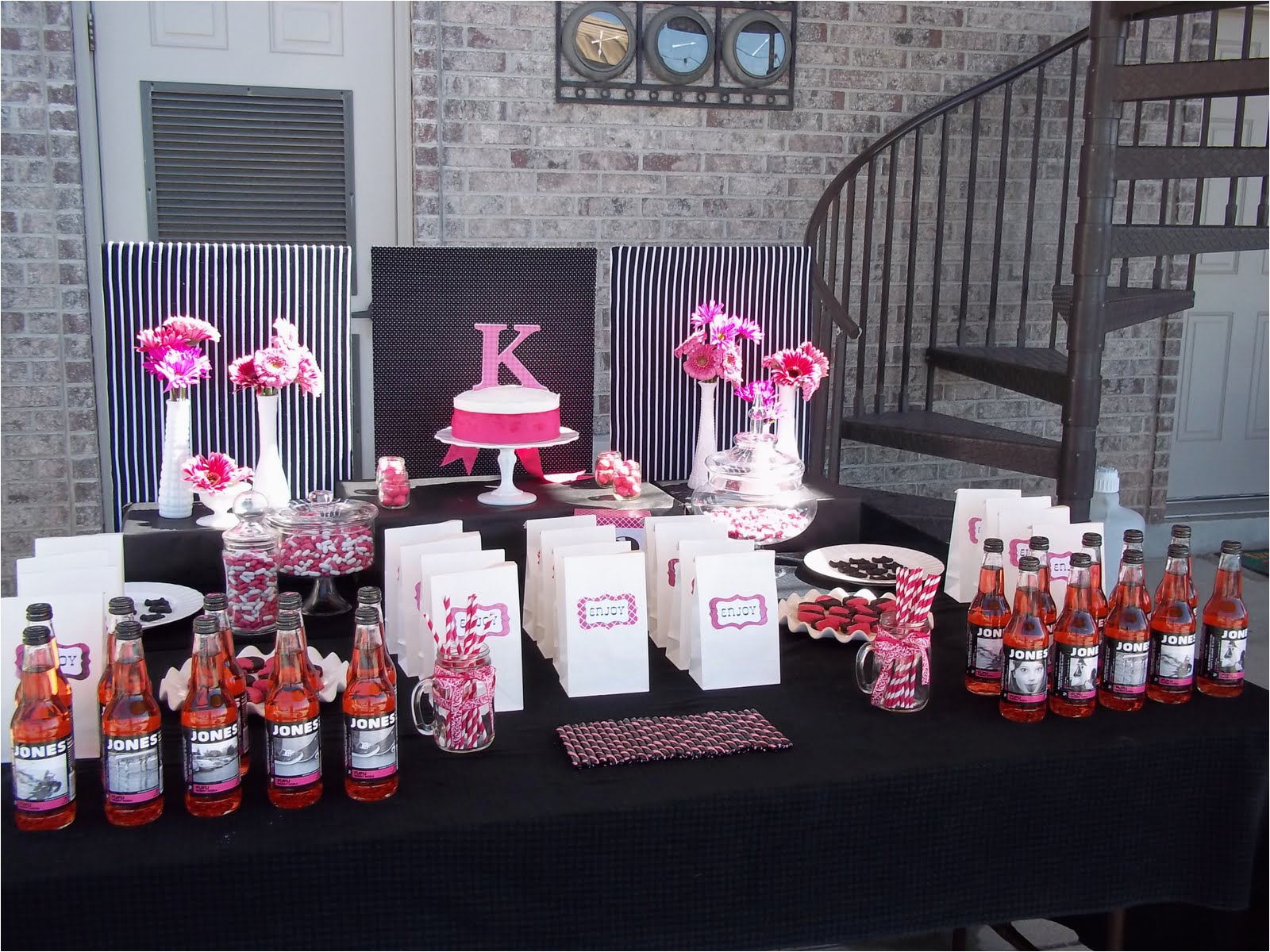 Hot Pink and Black Birthday Decorations Pink and Black Party Decorations Party Favors Ideas