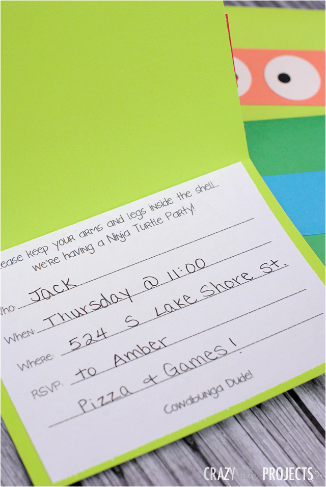 How to Fill Out Birthday Party Invitations Fun Teenage Mutant Ninja Turtle Party Ideas Dude