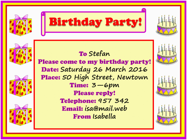 How to Invite for Birthday Party Birthday Party Invitation Learnenglish Kids British