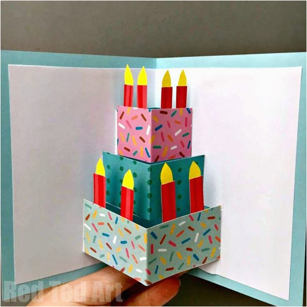 How to Make A 3d Birthday Card Out Of Paper Easy Pop Up Birthday Card Diy Red Ted Art 39 S Blog