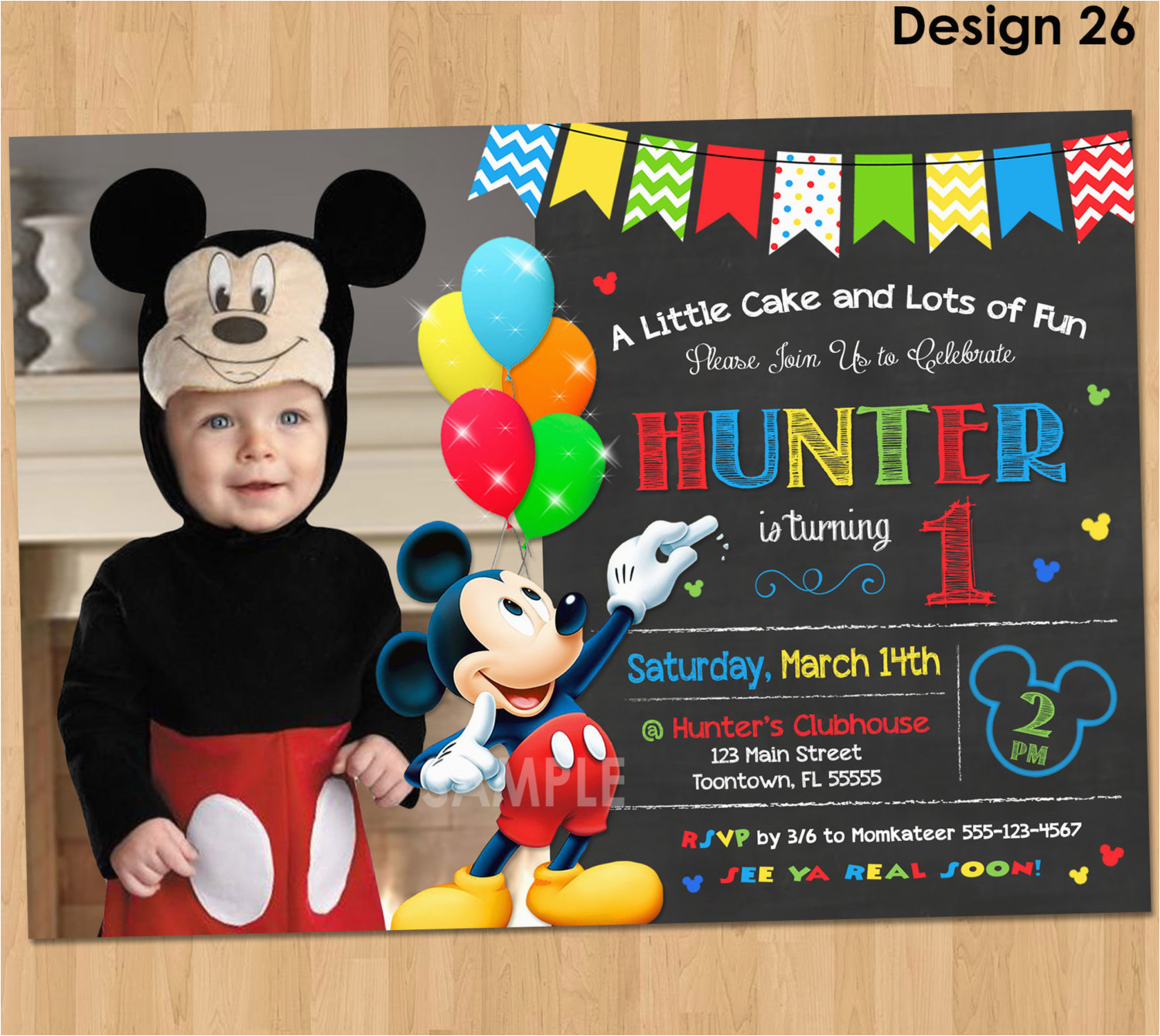 How to Make Mickey Mouse Birthday Invitations Mickey Mouse Invitation Birthday Mickey Mouse 1st Birthday