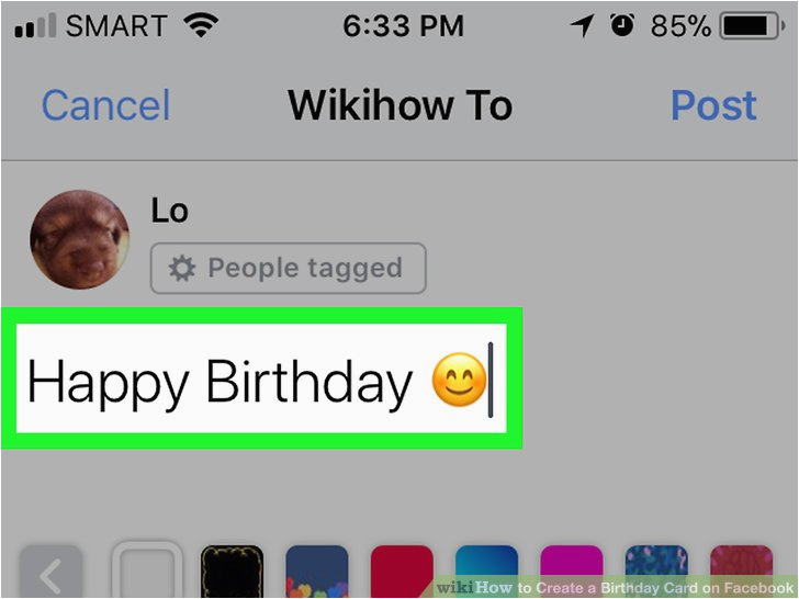 How to Post A Birthday Card On Facebook 3 Ways to Create A Birthday Card On Facebook Wikihow