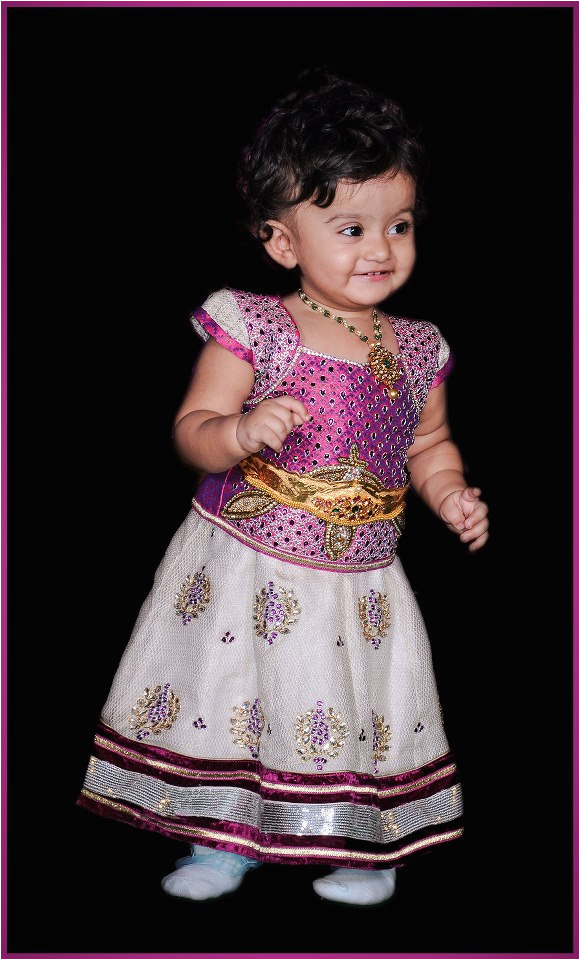 Indian Baby Girl Birthday Dresses Indian Cute Girl Baby First Birthday Jewellery and Dress