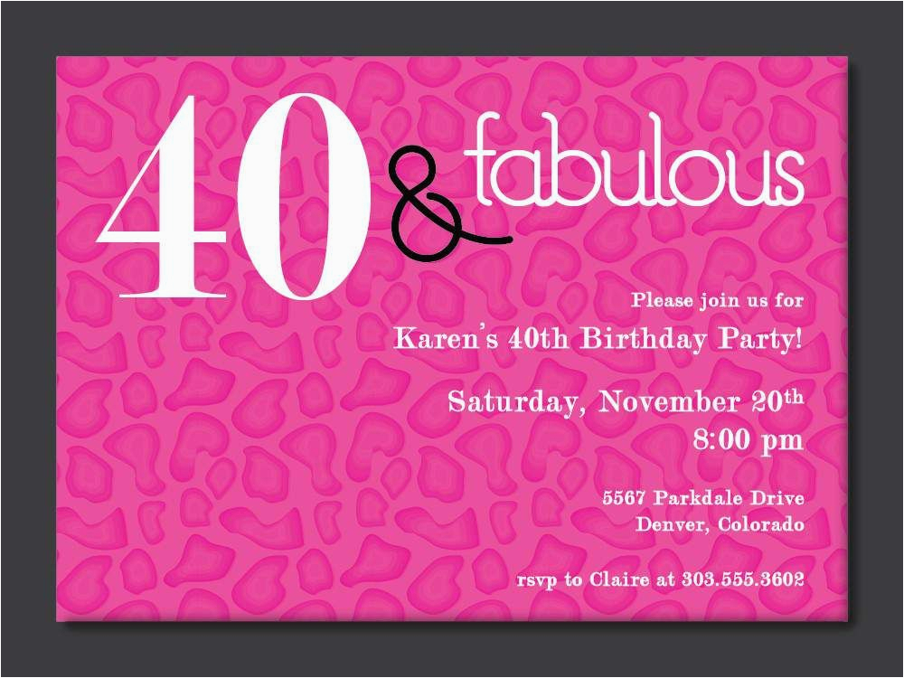 Invitation Cards for 40th Birthday Party 40th Birthday Free Printable Invitation Template