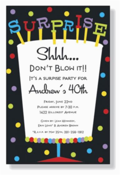 Invitation for A Surprise Birthday Party Wording for Surprise Birthday Party Invitations Free