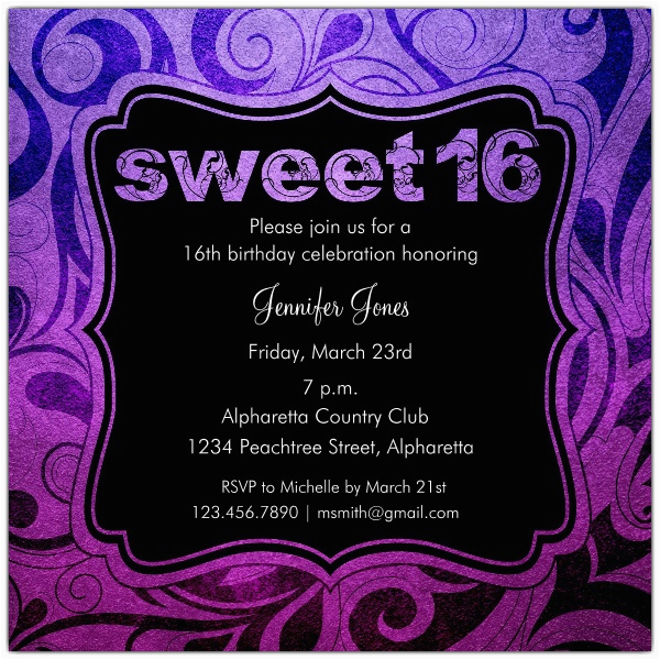Invitations for Sweet Sixteen Birthday Party Brilliant Emblem Sweet 16 Birthday Party Invitations