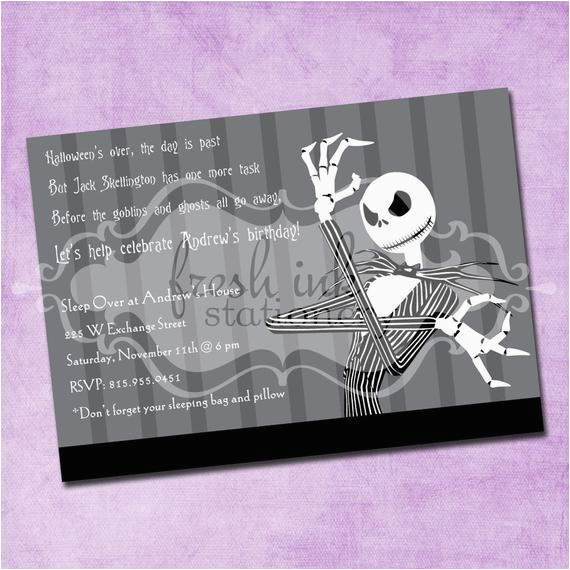 Jack Skellington Birthday Invitations Items Similar to Jack Skellington Birthday Invitation On Etsy