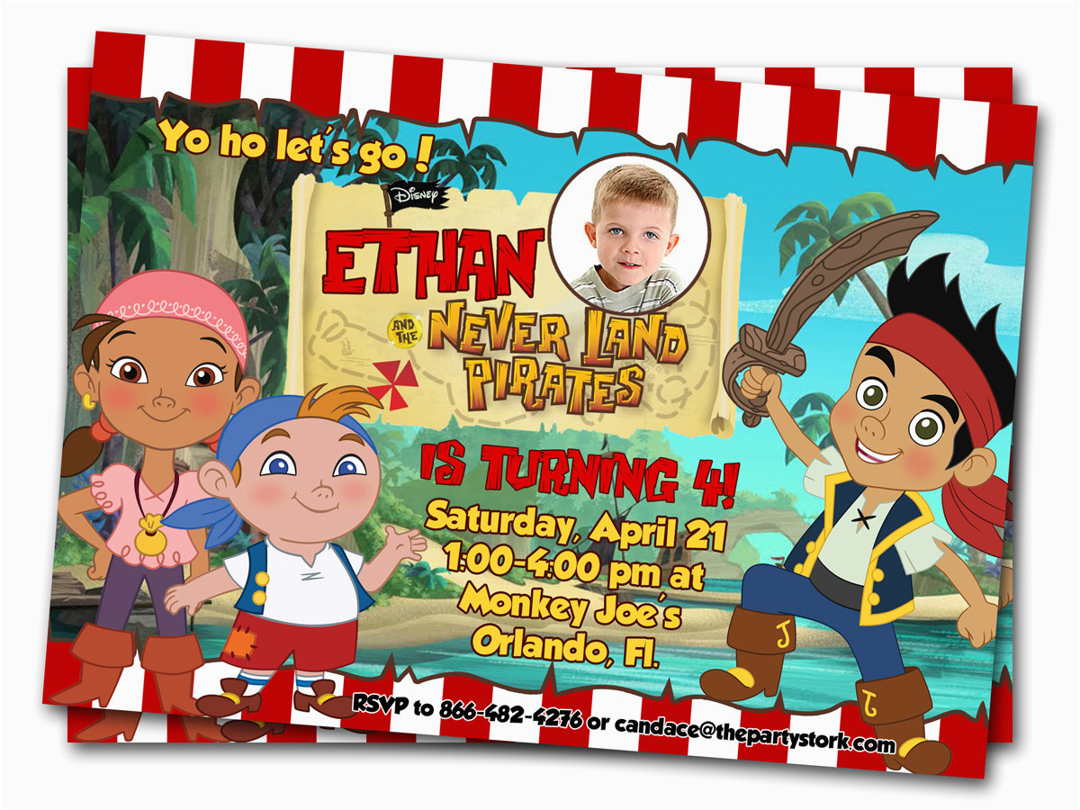 Jake and the Neverland Pirate Birthday Invitations Jake and the Neverland Pirates Birthday Invitations