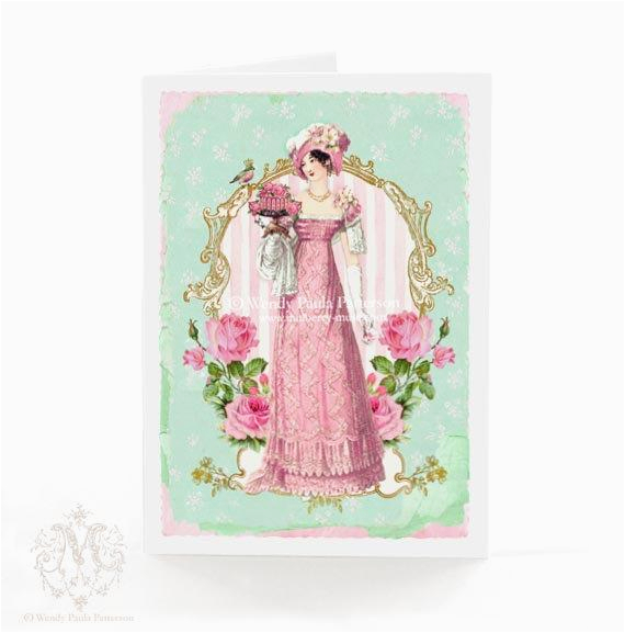 Jane Austen Birthday Card Jane Austen Regency Card Birthday Card Pretty Friendship