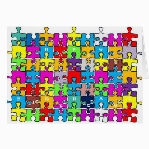 Jigsaw Puzzle Birthday Card Happy Birthday Jigsaw Greeting Card Zazzle