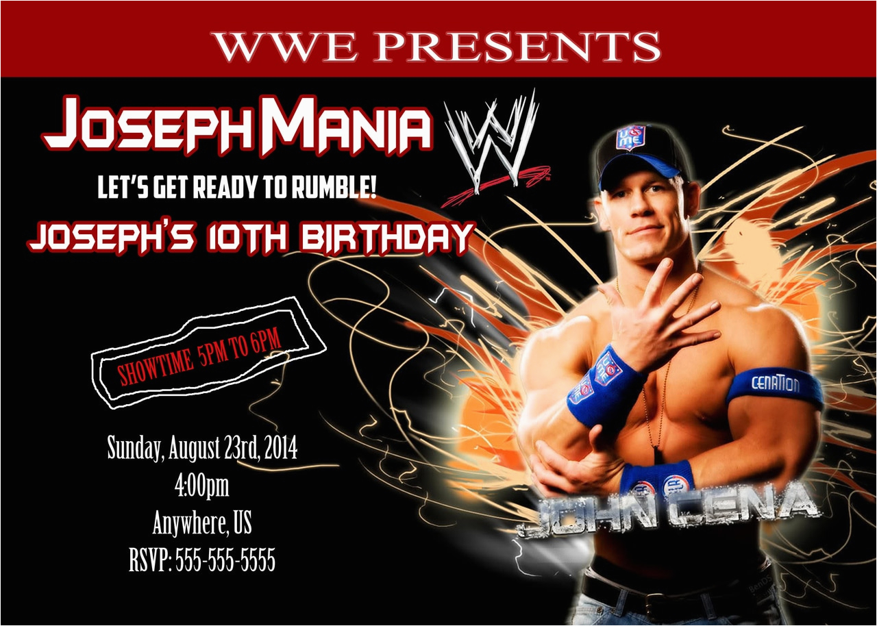 John Cena Birthday Invitations Wwe John Cena Birthday Invitations Partyexpressinvitations