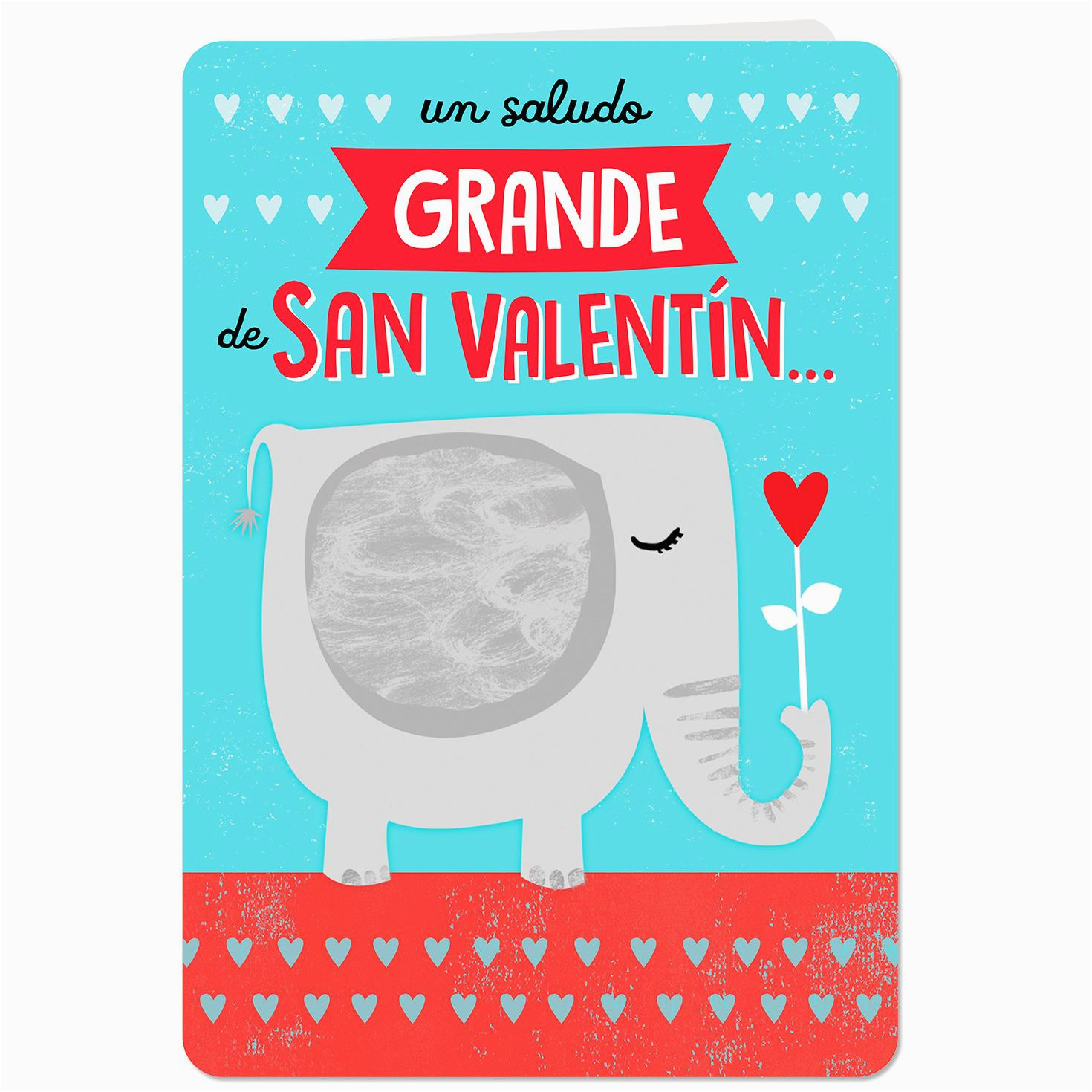 Jumbo Birthday Cards Hallmark Elephant Jumbo Spanish Language Valentine 39 S Day Card 19