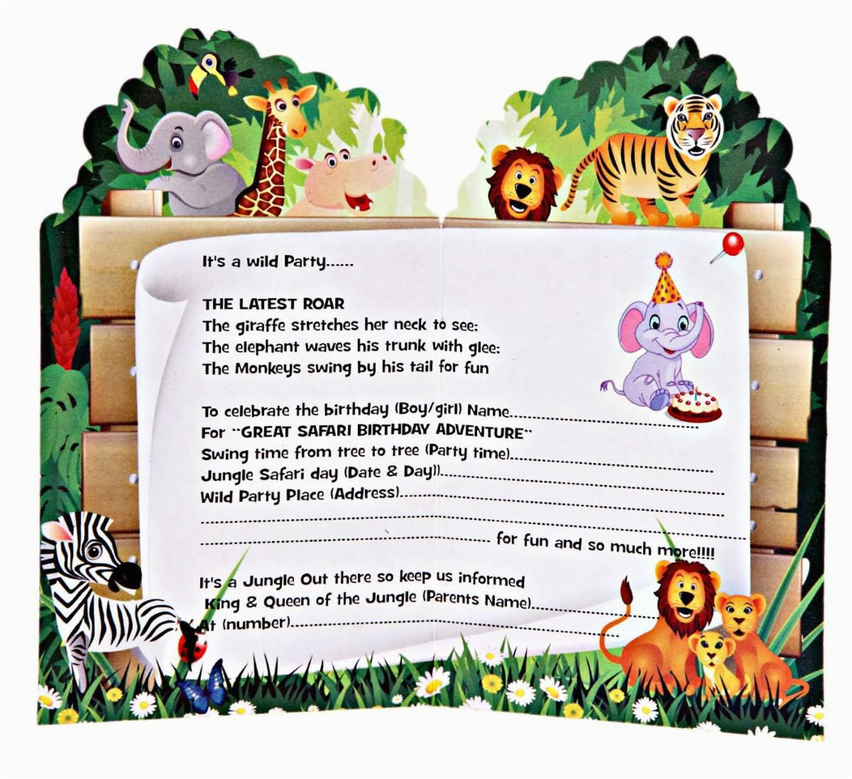 Jungle themed Birthday Party Invitations Jungle themed 1st Birthday Invitations Safari themed