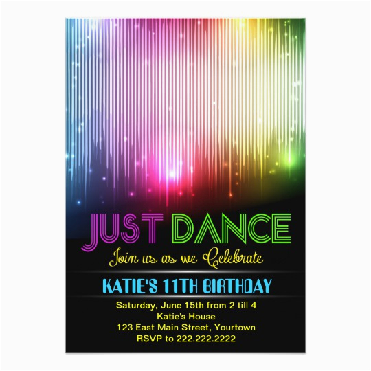 Just Dance Birthday Party Invitations Disco Just Dance Party Invitation Zazzle Com