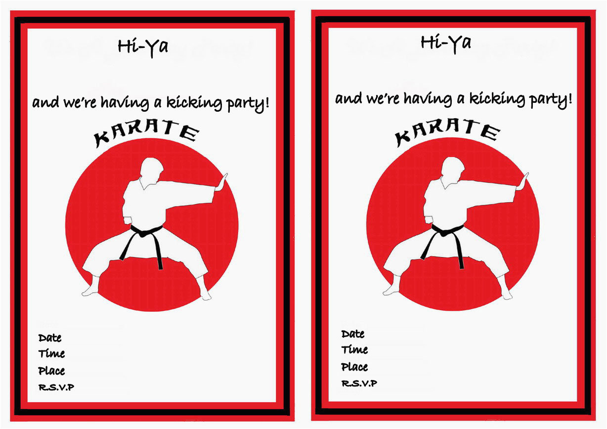 Karate Birthday Invitations Free Printable Karate Birthday Invitations Birthday Printable