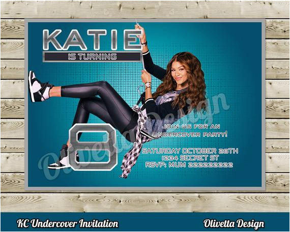 Kc Undercover Birthday Invitations Kc Undercover Invitation for Birthday Party Digital File