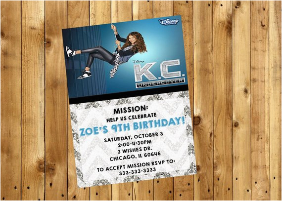 Kc Undercover Birthday Invitations Kc Undercover Invitation K C Undercover Invitation Kc