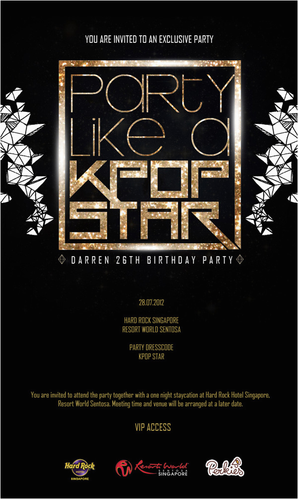 Kpop Birthday Invitations Party Like A Kpop Star Birthday Party with Bbfs Darren