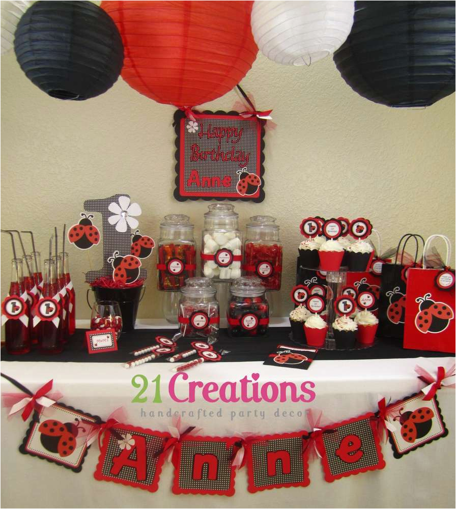 Ladybug First Birthday Decorations Ladybug 1st Birthday Birthday Party Ideas Photo 1 Of 7