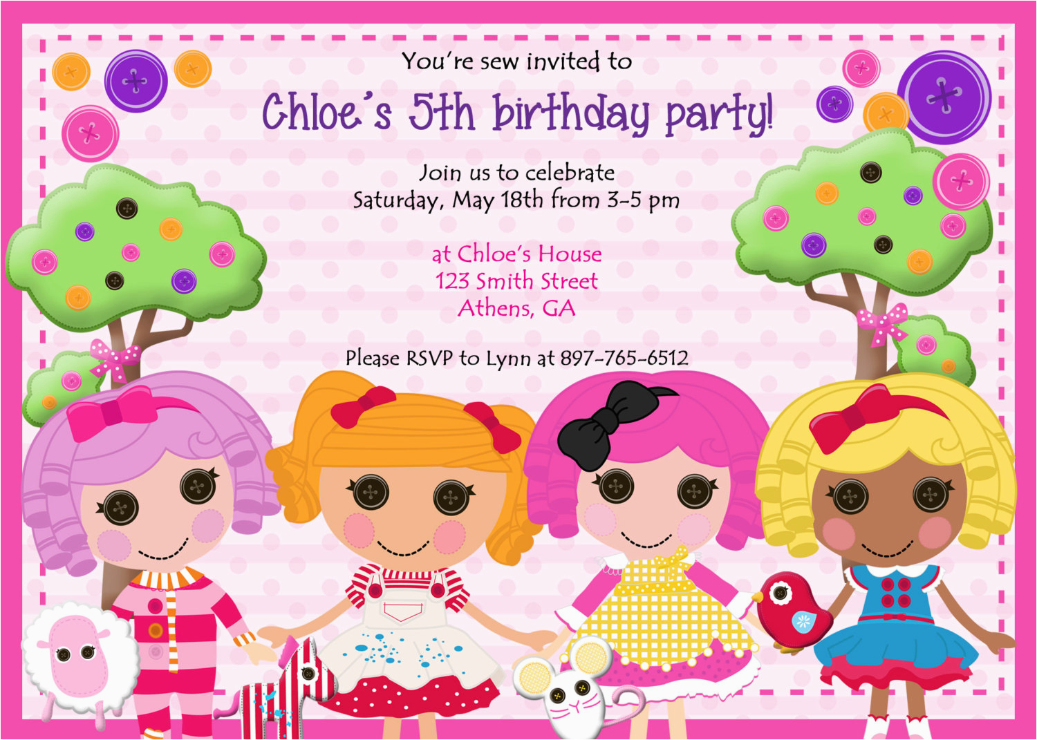 Lalaloopsy Birthday Card Free Lalaloopsy Birthday Invitations Bagvania Free