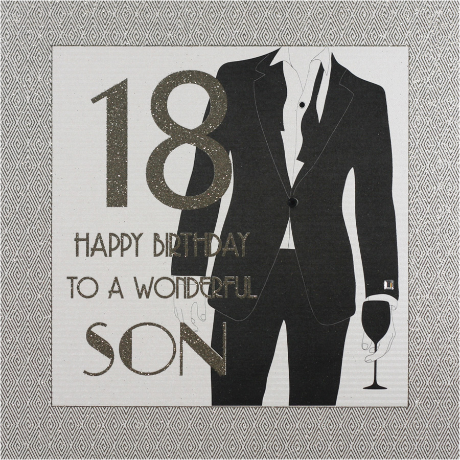 Large 18th Birthday Cards for son 18th Birthday Wonderful son Large Handmade Birthday Card