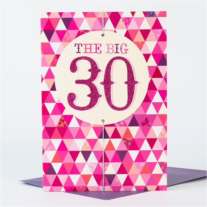 Large 30th Birthday Card 30th Birthday Card Big Pink 30 Only 99p