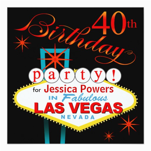 Las Vegas themed Birthday Cards Las Vegas 40th Birthday Party 5 25×5 25 Square Paper