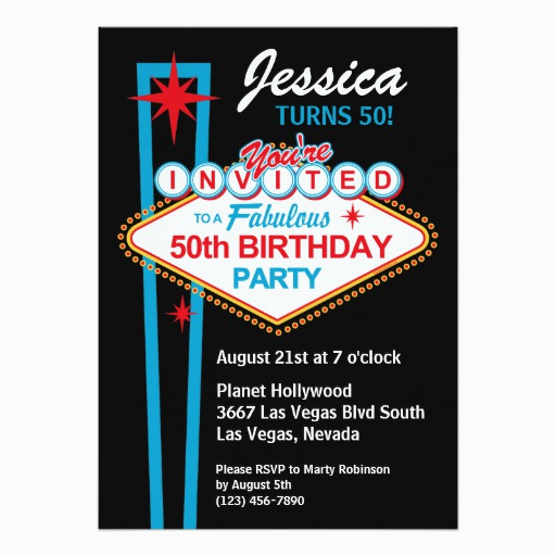 Las Vegas themed Birthday Cards Las Vegas 50th Birthday Party Invitation Zazzle Las Vegas themed Birthday Cards Las Vegas 50th Birthday Party Invitation Zazzle