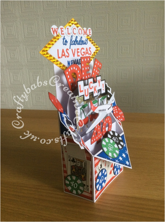 Las Vegas themed Birthday Cards Pop Up Vegas 40th Card4 Craftybabs Creative Crafts