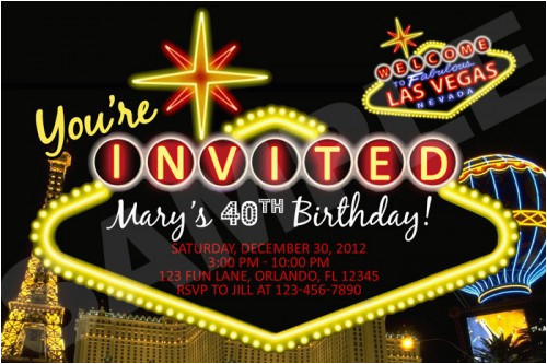 Las Vegas themed Birthday Cards Vegas themed Birthday Party Invitations Printable File