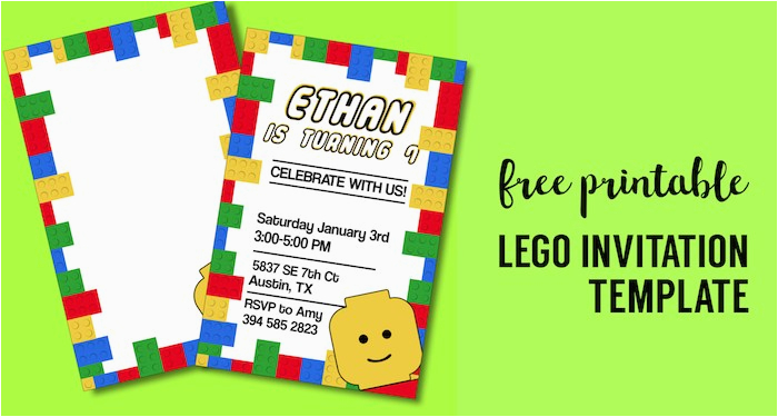 Lego Birthday Invitations Online Free Printable Lego Birthday Party Invitation Template