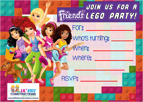 Lego Friends Birthday Invitations Lego Friends Party Invitations 