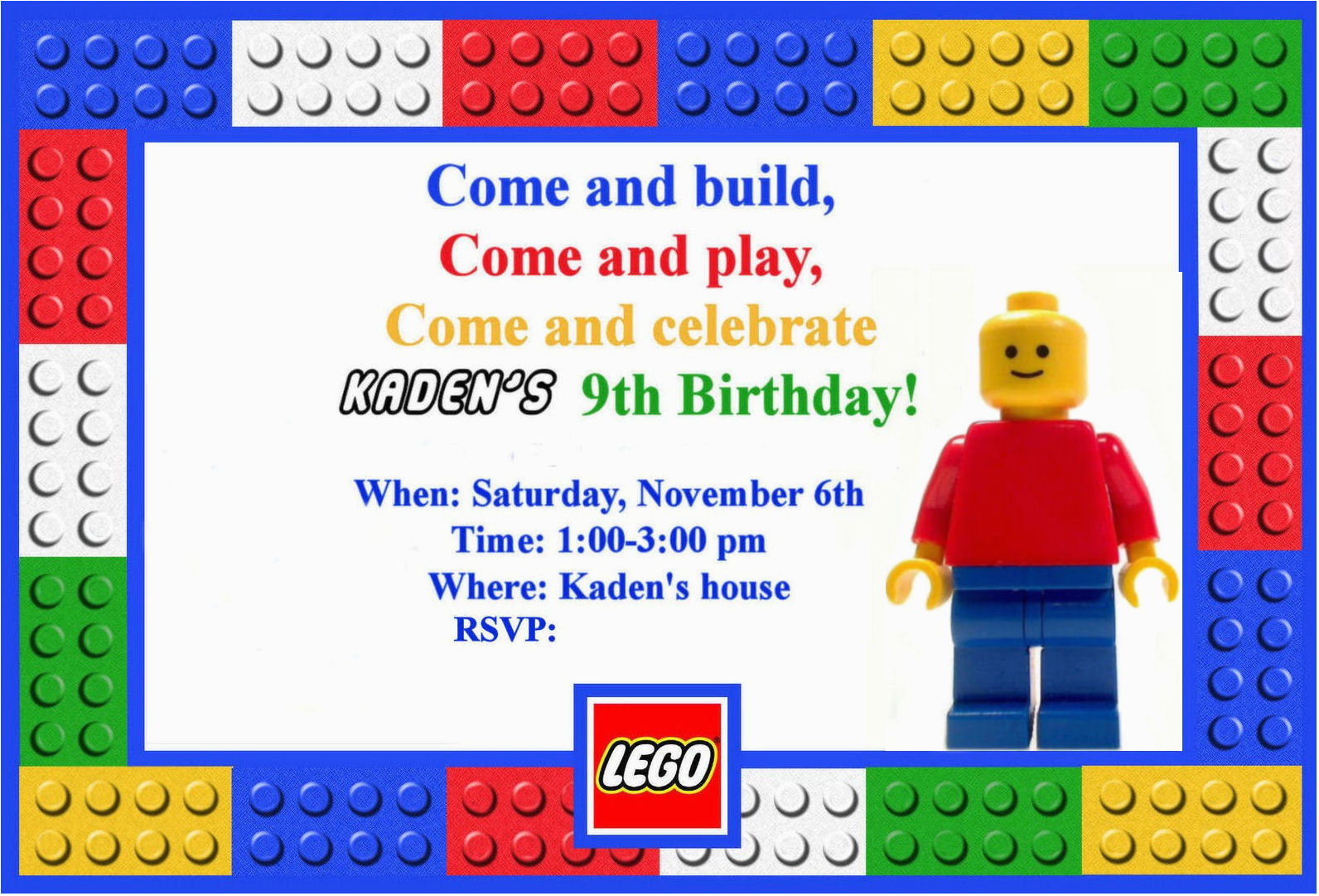 Lego themed Birthday Invitations Homemaking Fun A Lego themed Birthday Party